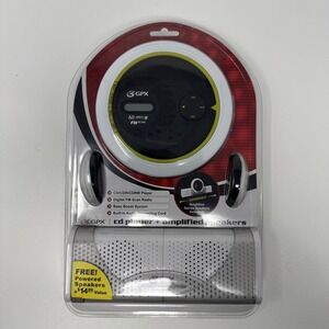 New Sealed GPX Portable Compact Disc CD Player CDPR6205 with Powered Speakers‎